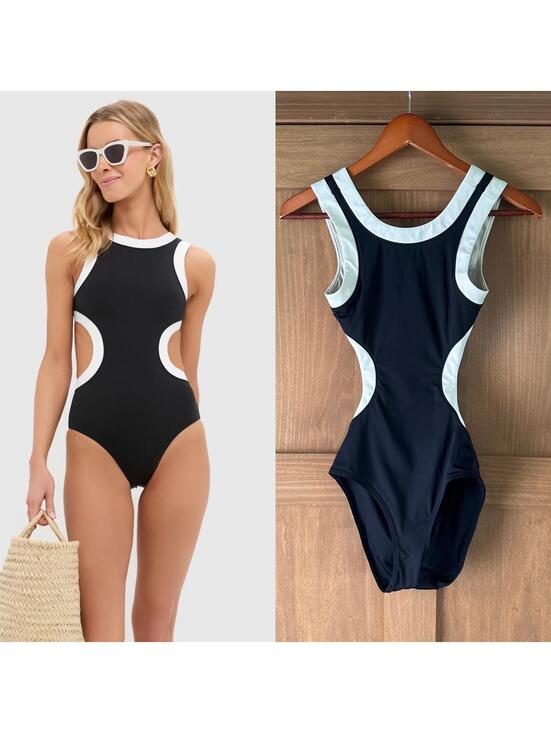 STAUD Other - STAUD Dolce One Piece Swimsuit with Cutouts in Black/White Women’s XS